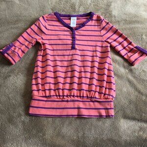Sz 6 GUC Gymboree Coral Striped Tee